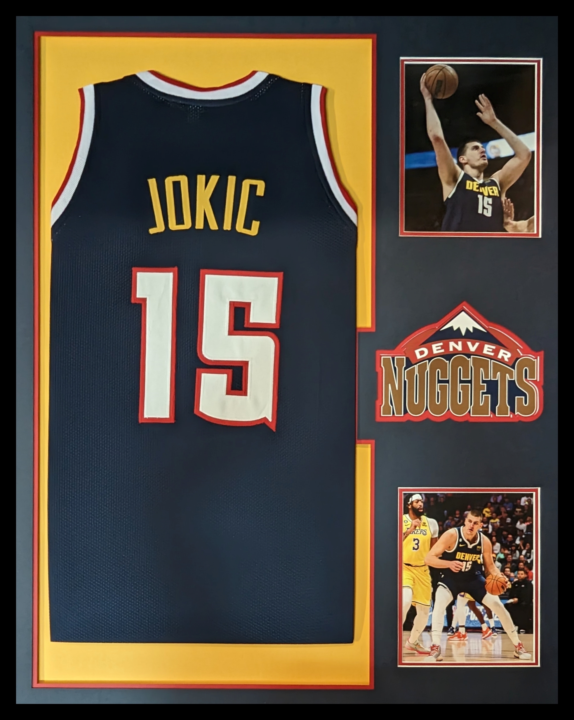 Nikola Jokic Custom Framed Denver Nuggets Jersey Display at PristineAuction.com Nikola Jokic Custom Framed Denver Nuggets Jersey Display at PristineAuction.com