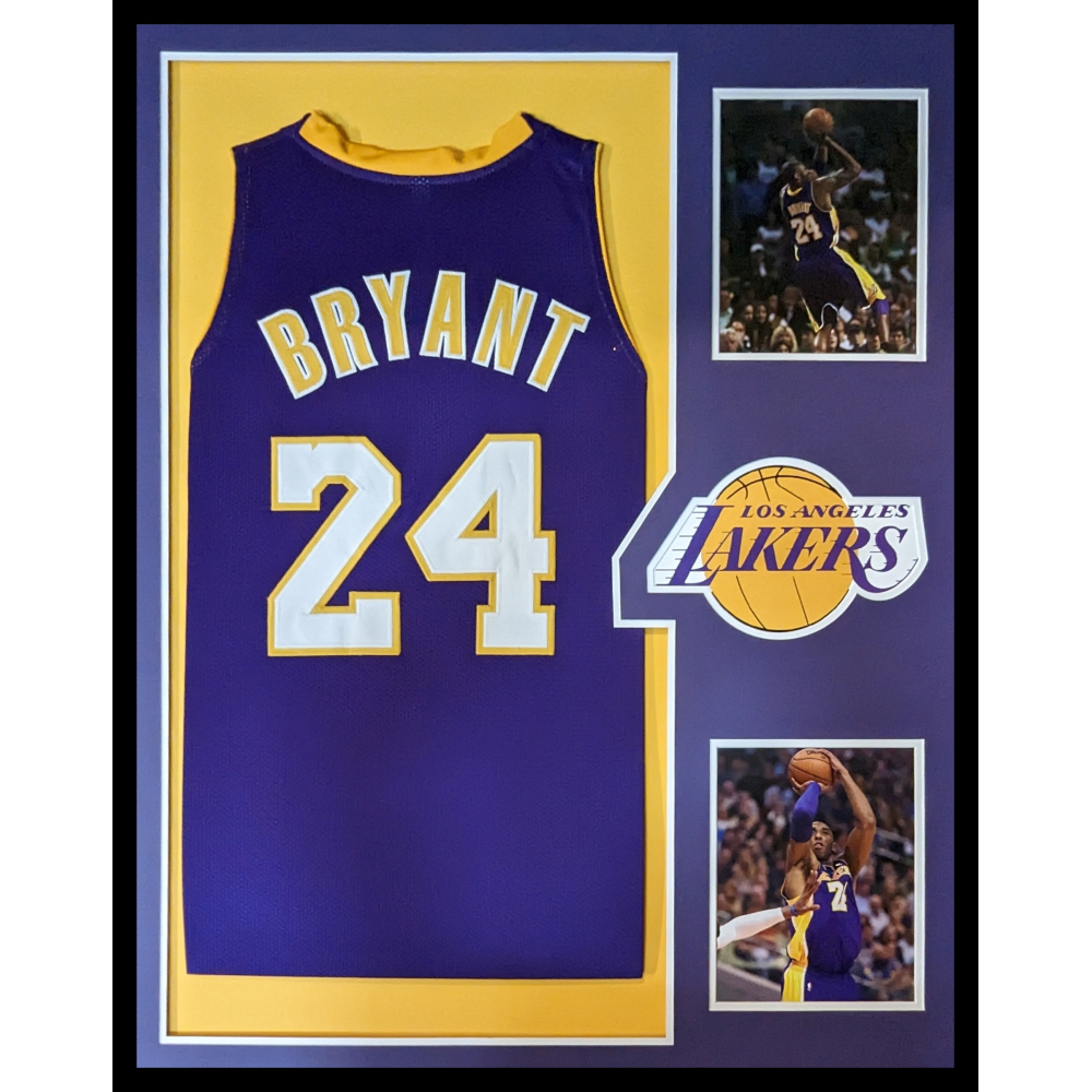 Kobe Bryant Custom Framed Los Angeles Lakers Jersey Display Pristine