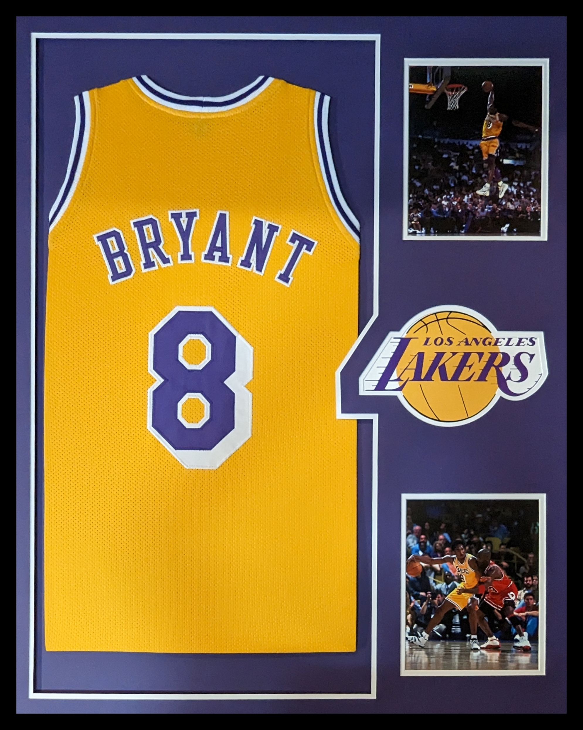 Kobe Bryant Custom Framed Los Angeles Lakers Jersey Display at PristineAuction.com Kobe Bryant Custom Framed Los Angeles Lakers Jersey Display at PristineAuction.com