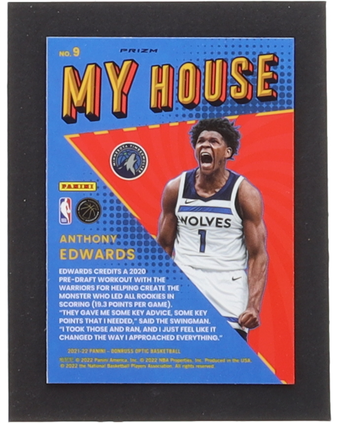 Anthony Edwards 2021-22 Donruss Optic My House Holo #9 at PristineAuction.com Anthony Edwards 2021-22 Donruss Optic My House Holo #9 at PristineAuction.com