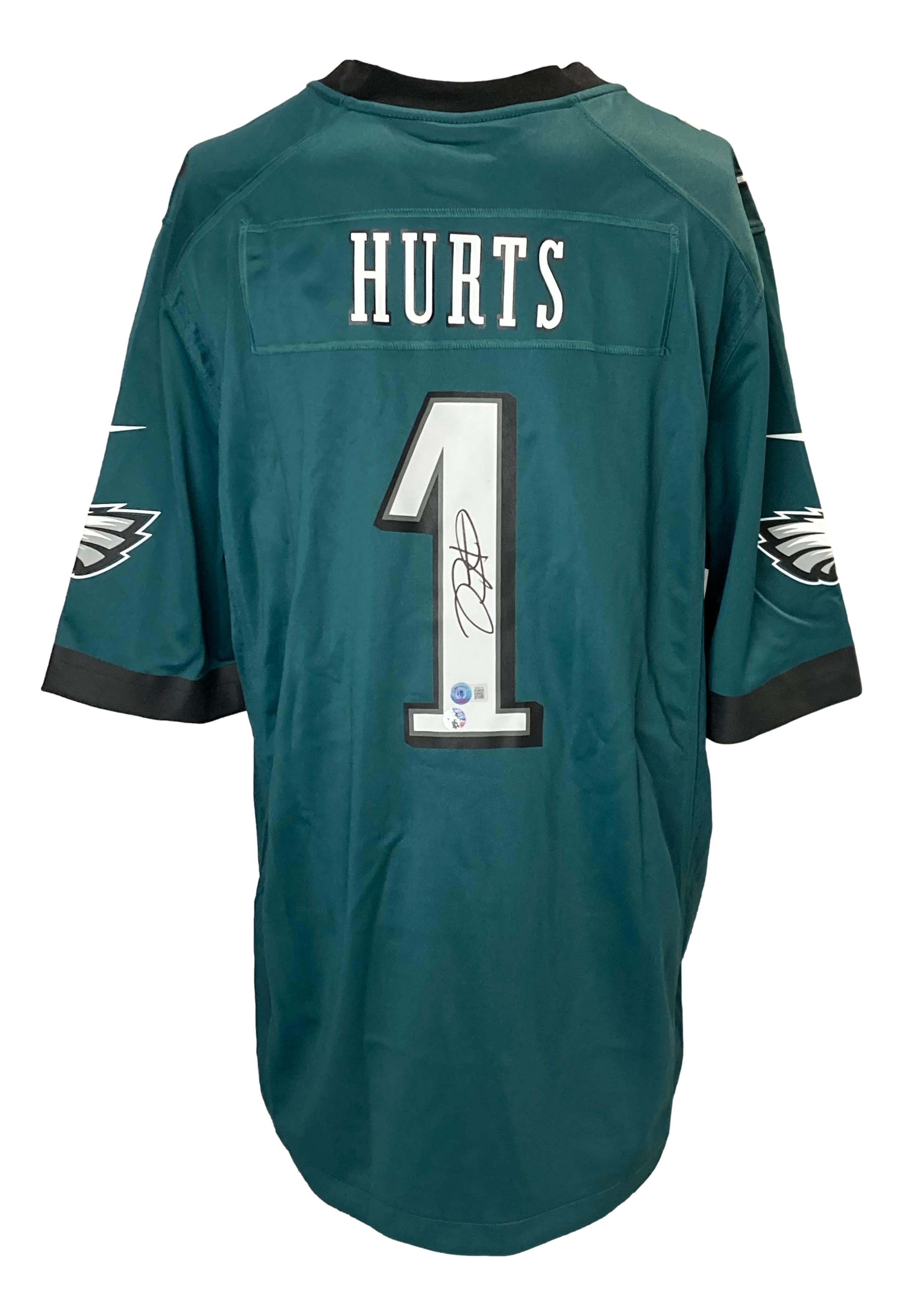 Jalen Hurts Signed Eagles Nike Jersey (Beckett & Hurts) at PristineAuction.com Jalen Hurts Signed Eagles Nike Jersey (Beckett & Hurts) at PristineAuction.com