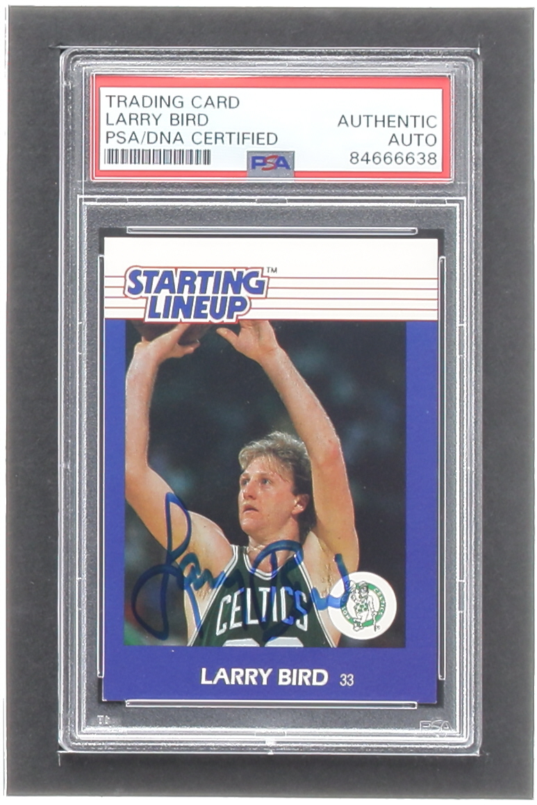 Larry Bird Signed 1988 Kenner Starting Lineup Cards #8 (PSA) at PristineAuction.com Larry Bird Signed 1988 Kenner Starting Lineup Cards #8 (PSA) at PristineAuction.com