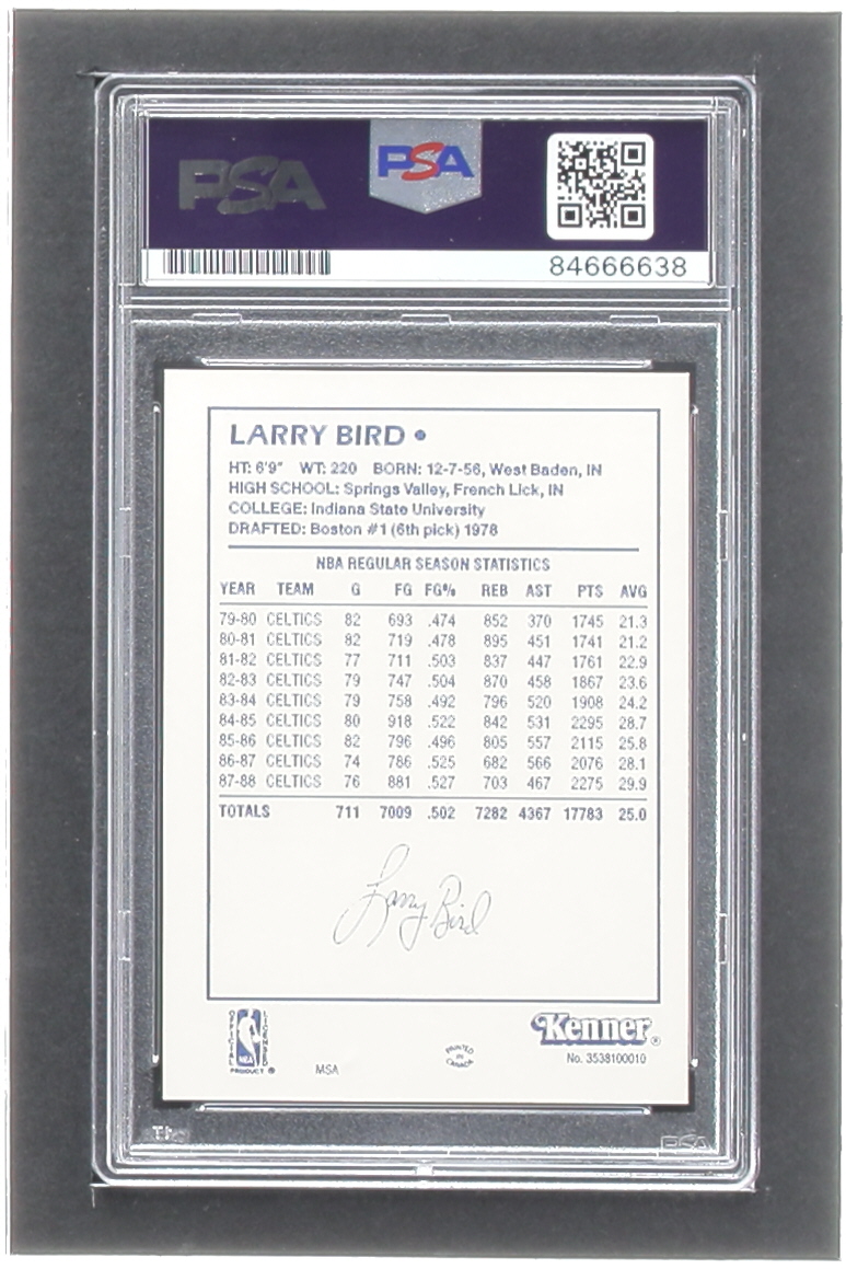 Larry Bird Signed 1988 Kenner Starting Lineup Cards #8 (PSA) at PristineAuction.com Larry Bird Signed 1988 Kenner Starting Lineup Cards #8 (PSA) at PristineAuction.com