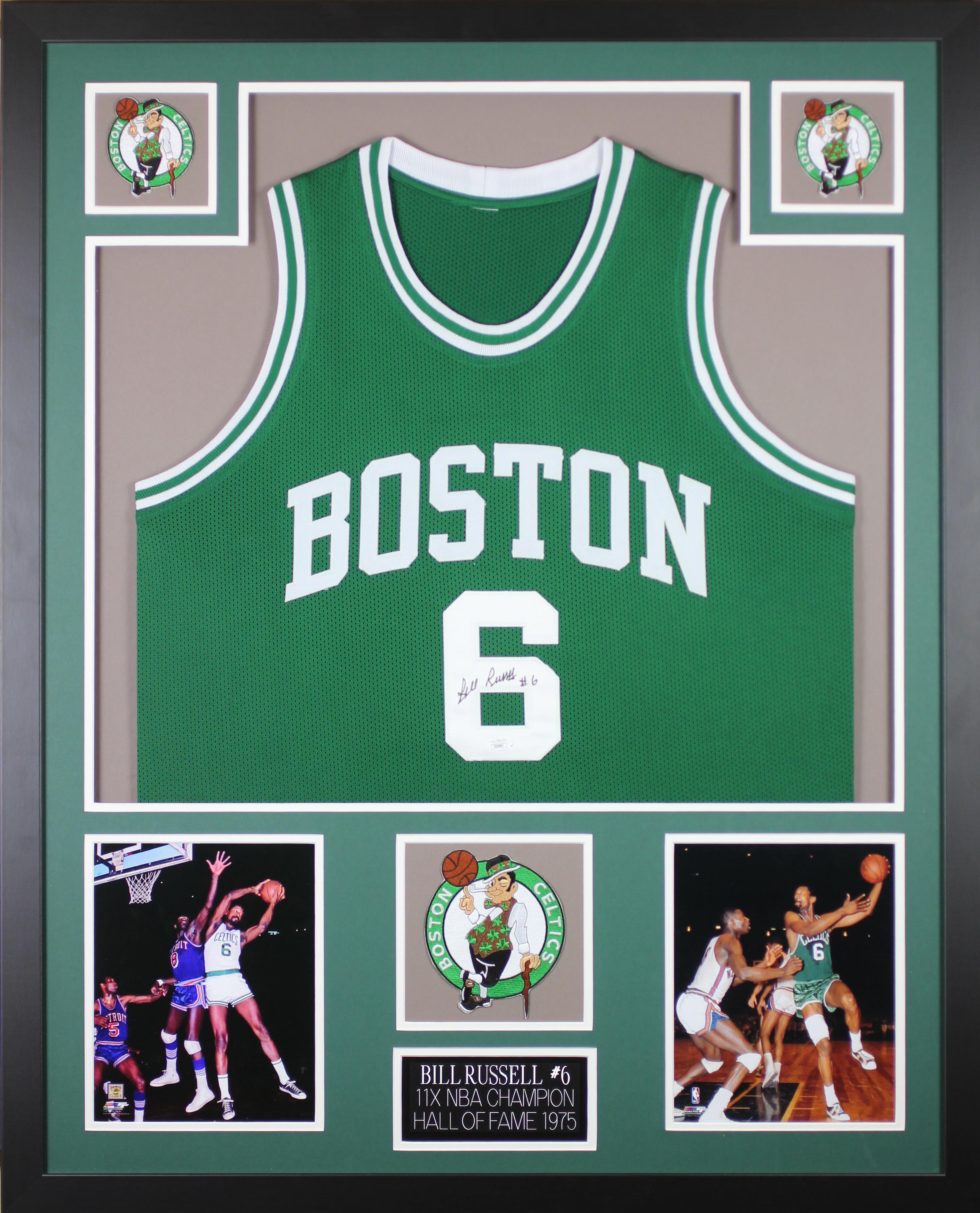 Bill Russell Signed 35x43 Custom Framed Jersey Display (JSA) at PristineAuction.com Bill Russell Signed 35x43 Custom Framed Jersey Display (JSA) at PristineAuction.com
