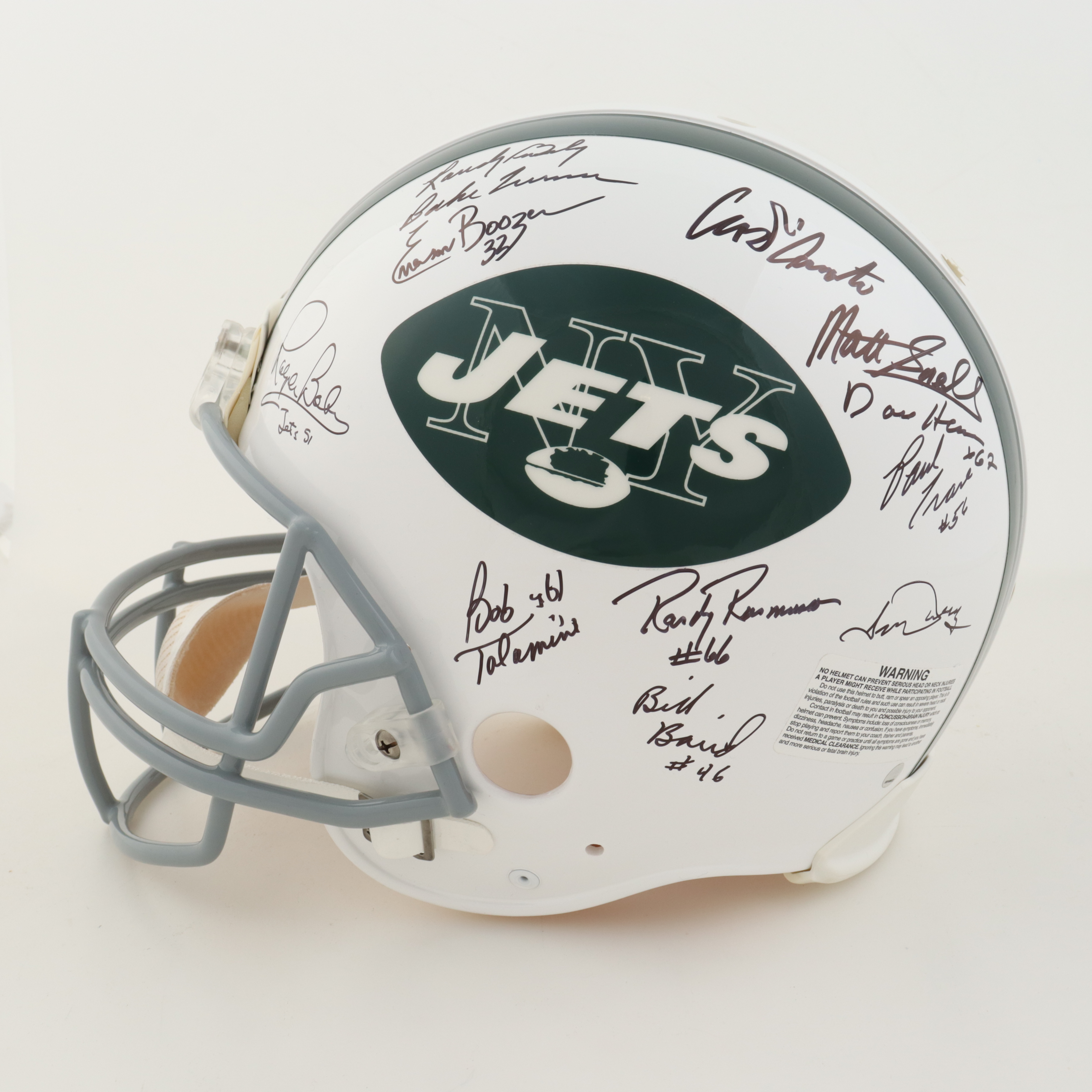 1969 New York Jets Full-Size Authentic On-Field Throwback Helmet Signed By (24) with Ralph Baker, Emerson Boozer, Bake Turner, Randy Beverly (Steiner & Fanatics) at PristineAuction.com 1969 New York Jets Full-Size Authentic On-Field Throwback Helmet Signed By (24) with Ralph Baker, Emerson Boozer, Bake Turner, Randy Beverly (Steiner & Fanatics) at PristineAuction.com