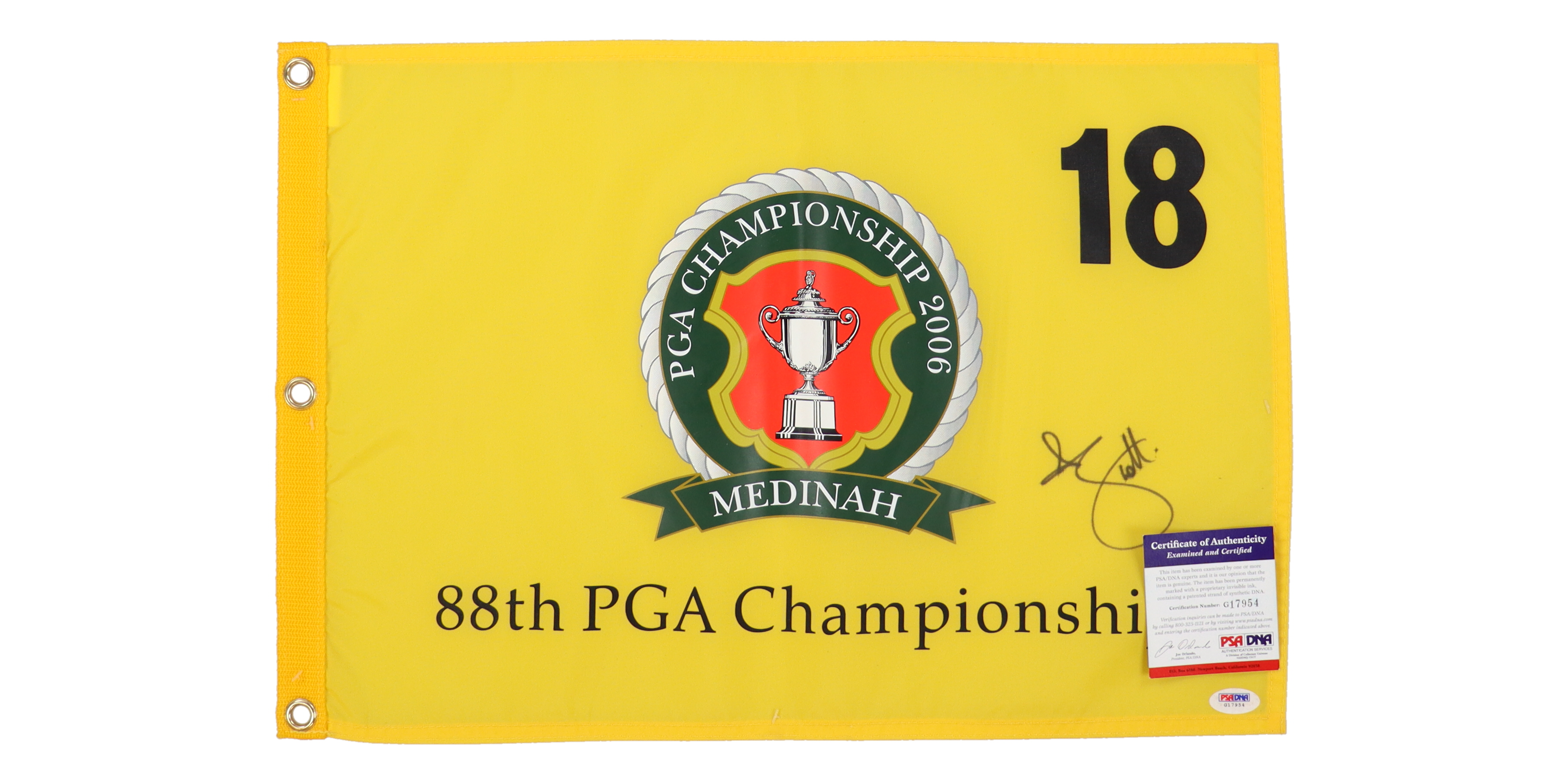 Adam Scott Signed 2006 PGA Championship Pin Flag (PSA) at PristineAuction.com Adam Scott Signed 2006 PGA Championship Pin Flag (PSA) at PristineAuction.com