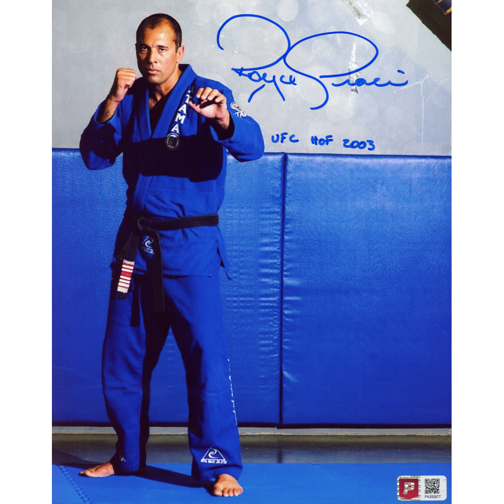 Royce Gracie Signed UFC 8x10 Photo Inscribed "UFC HOF 2003" (PA