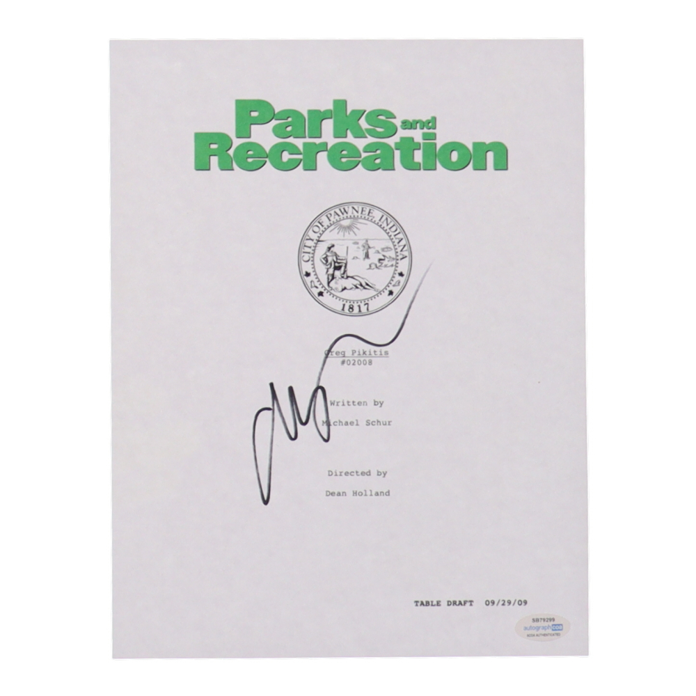 Aubrey Plaza Signed "Parks and Rec" 8x10 Script Cover Photo (ACOA) Pristine Auction