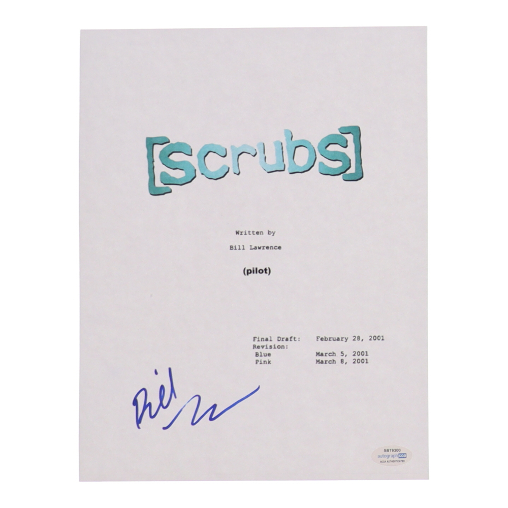 Bill Lawrence Signed "Scrubs" 8.5x11 Script Cover Photo (ACOA) Pristine Auction
