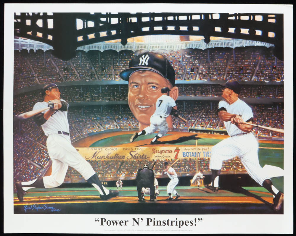 Robert Stephen Simon Yankees "Power N' Pinstripes" 27x28 Print at PristineAuction.com Robert Stephen Simon Yankees "Power N' Pinstripes" 27x28 Print at PristineAuction.com