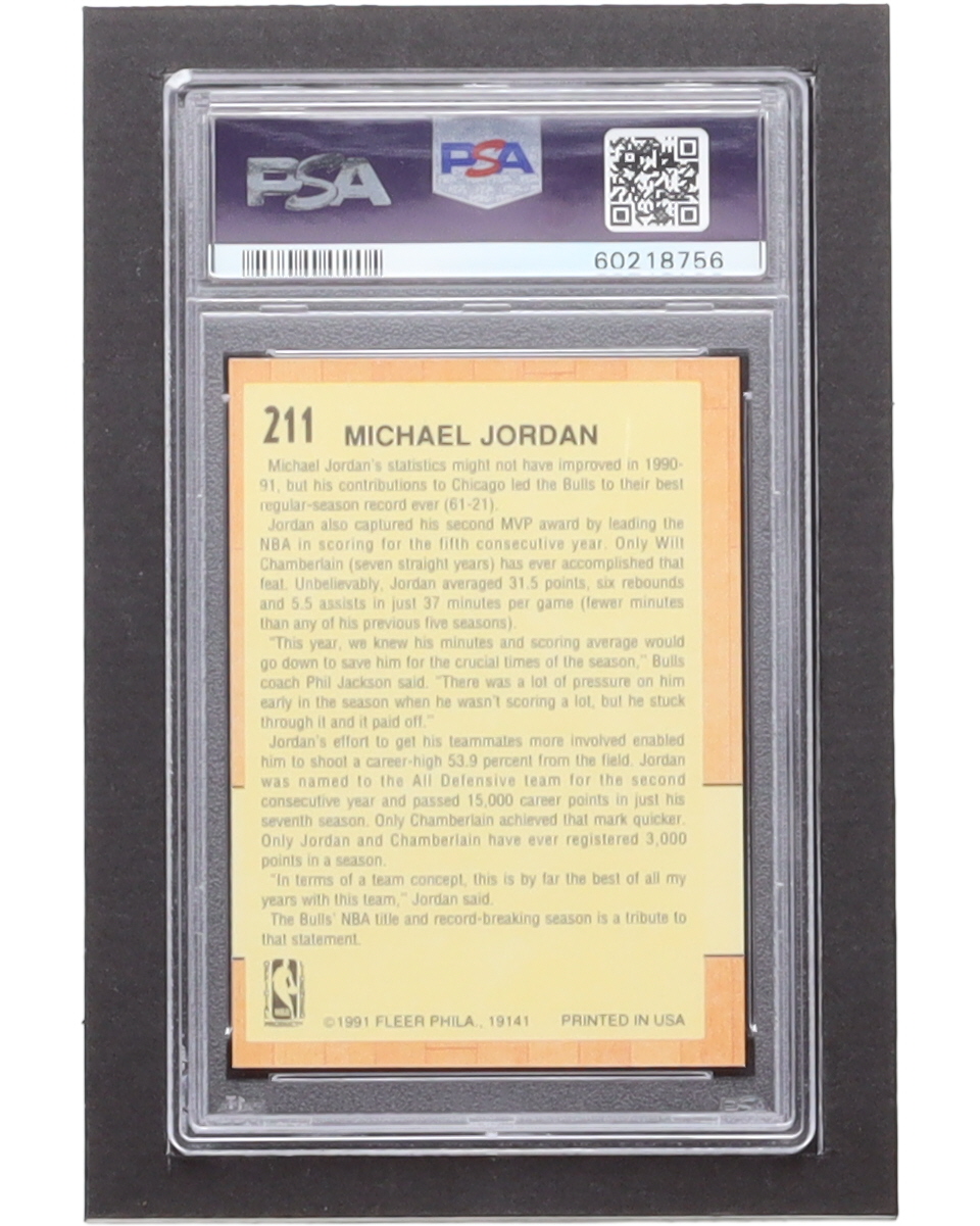 Michael Jordan 1991-92 Fleer #211 AS (PSA 9) at PristineAuction.com Michael Jordan 1991-92 Fleer #211 AS (PSA 9) at PristineAuction.com