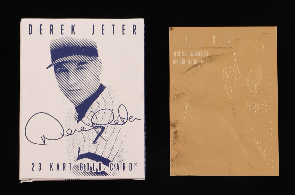 Derek Jeter 1996 Bleachers Rookie of the Year 23Kt Gold Card Pristine