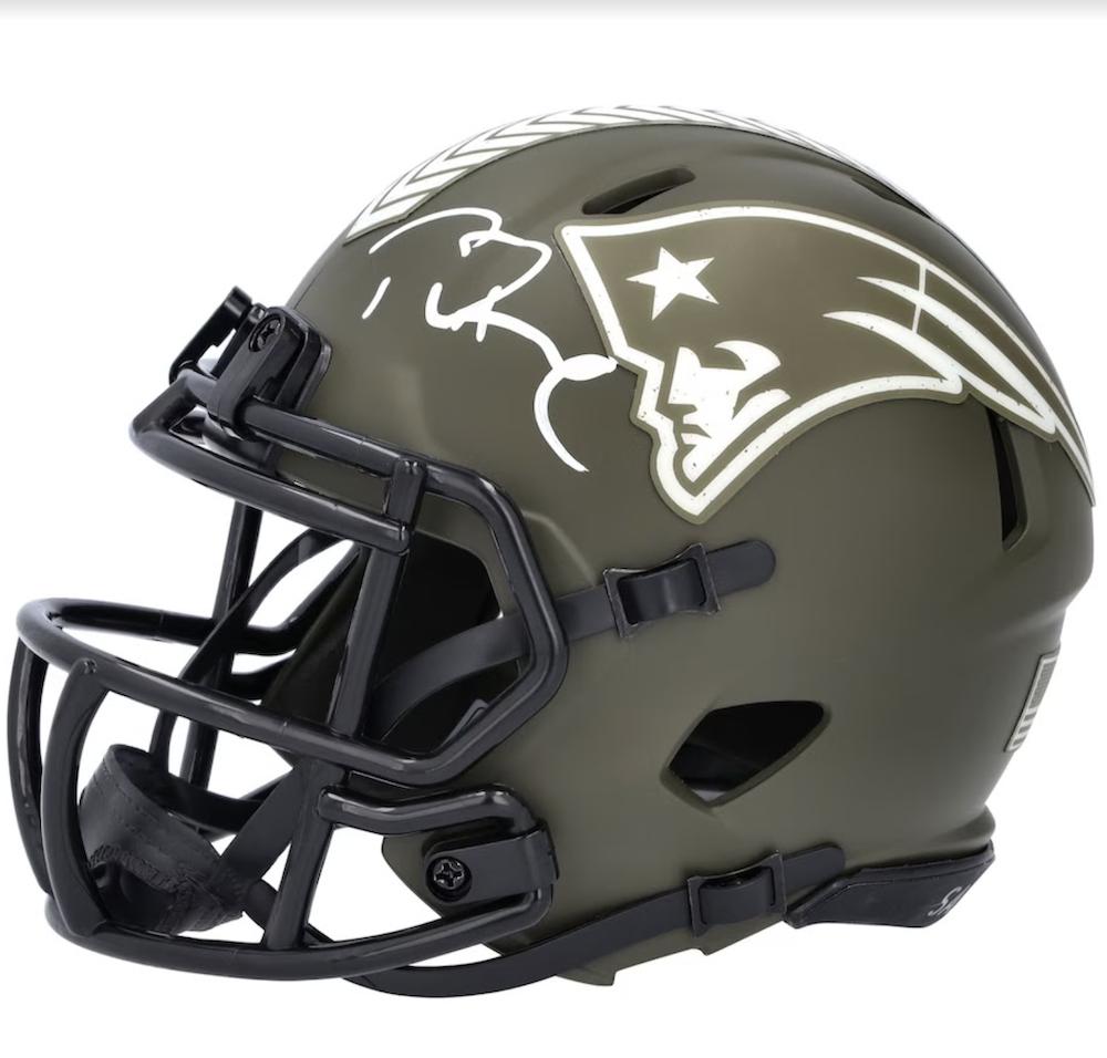 Tom Brady Signed Patriots Salute to Service Speed Mini Helmet (Fanatics) at PristineAuction.com Tom Brady Signed Patriots Salute to Service Speed Mini Helmet (Fanatics) at PristineAuction.com
