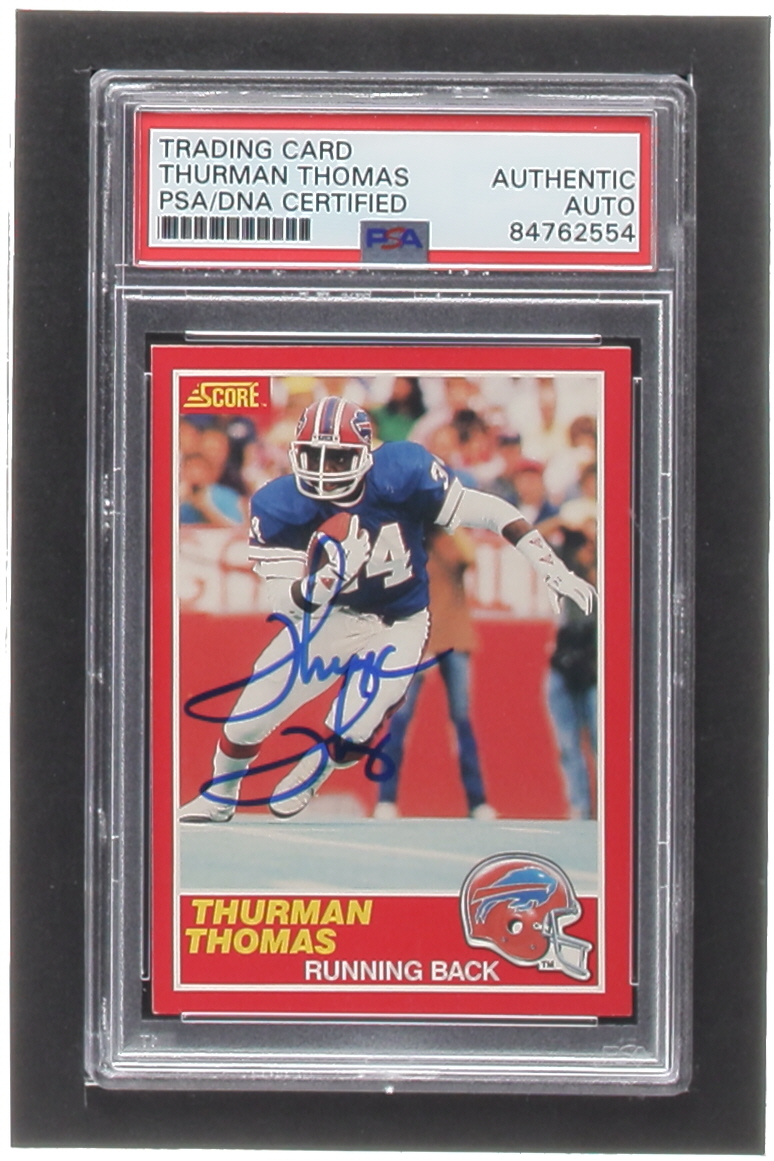 Thurman Thomas Signed 1989 Score #211 RC (PSA) at PristineAuction.com Thurman Thomas Signed 1989 Score #211 RC (PSA) at PristineAuction.com
