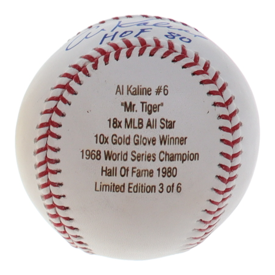 Al Kaline Signed LE OML Baseball Inscribed "HOF 80" (JSA) at PristineAuction.com Al Kaline Signed LE OML Baseball Inscribed "HOF 80" (JSA) at PristineAuction.com