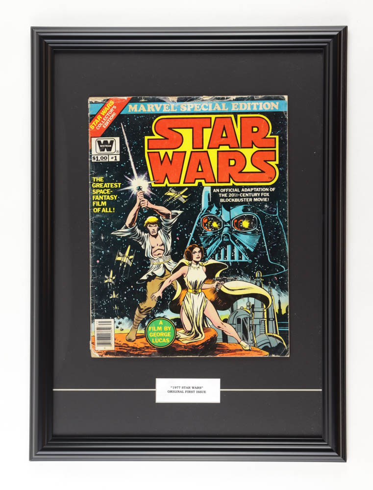 1977 "Star Wars" Issue #1 Special Edition Marvel Custom Framed Comic Book Display at PristineAuction.com 1977 "Star Wars" Issue #1 Special Edition Marvel Custom Framed Comic Book Display at PristineAuction.com