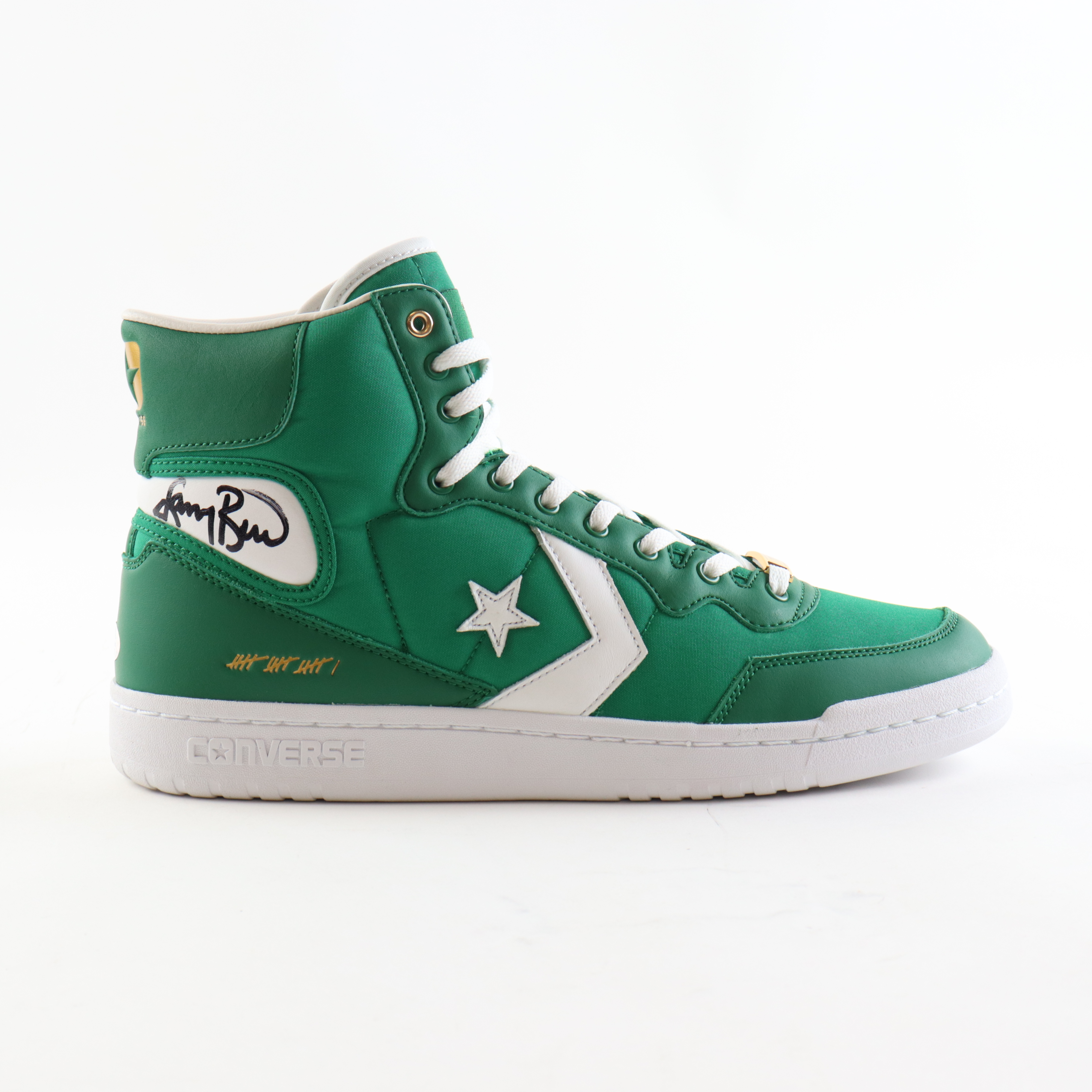 Larry Bird Signed 1984 Celtics Championship Special Edition Converse Basketball Shoe With Display Case (PSA) at PristineAuction.com Larry Bird Signed 1984 Celtics Championship Special Edition Converse Basketball Shoe With Display Case (PSA) at PristineAuction.com