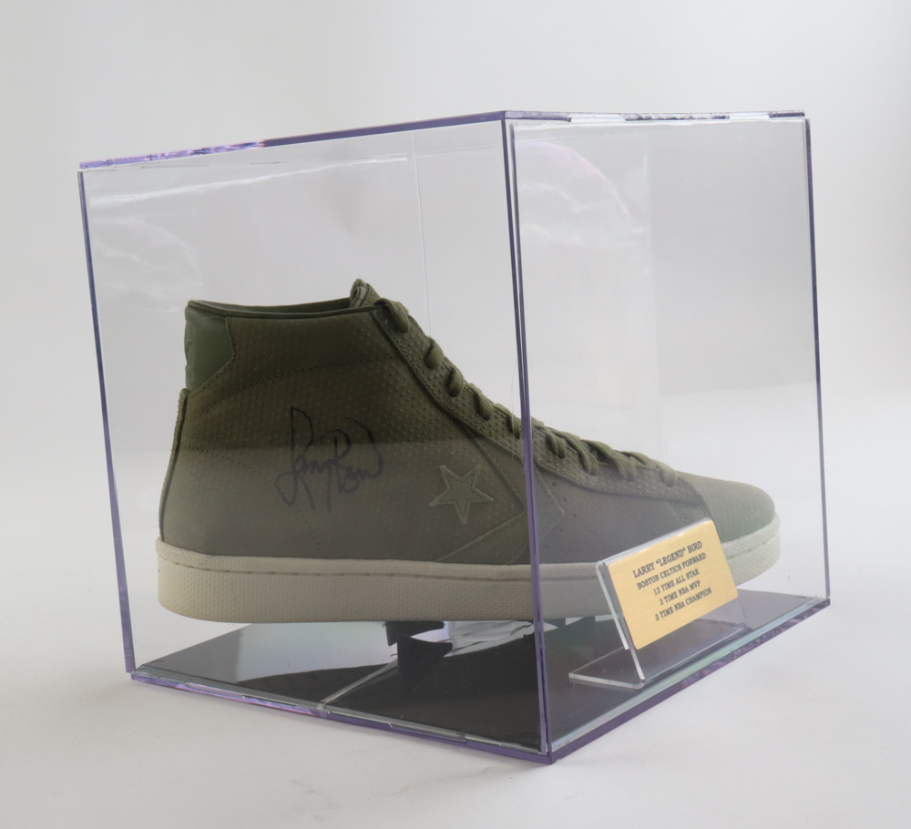 Larry Bird Signed Converse Basketball Shoe With Display Case (PSA) at PristineAuction.com Larry Bird Signed Converse Basketball Shoe With Display Case (PSA) at PristineAuction.com