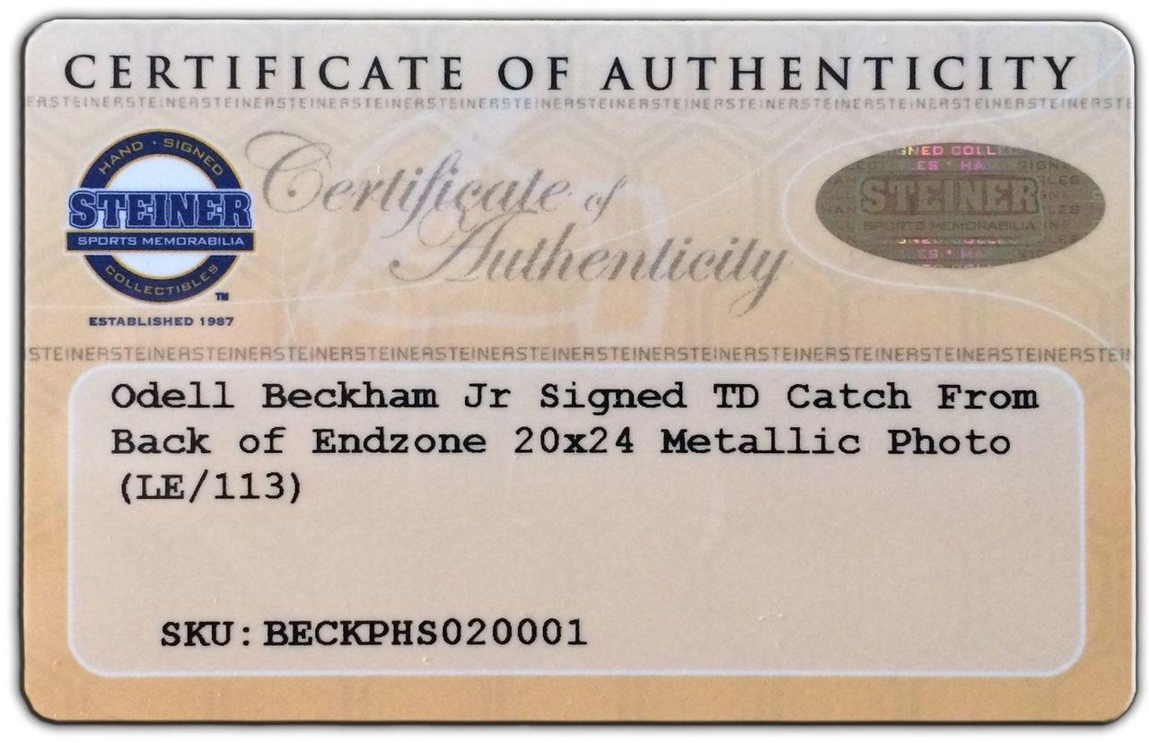 Odell Beckham Jr. Signed Giants 20x24 Photo (Steiner) at PristineAuction.com Odell Beckham Jr. Signed Giants 20x24 Photo (Steiner) at PristineAuction.com