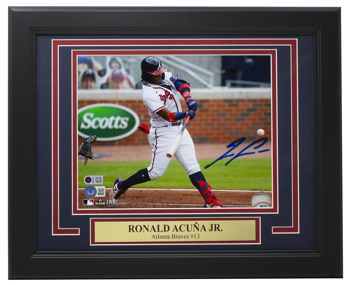 Ronald Acuna Jr. Signed Braves Custom Framed Photo (Beckett & Acuna Jr.) at PristineAuction.com Ronald Acuna Jr. Signed Braves Custom Framed Photo (Beckett & Acuna Jr.) at PristineAuction.com