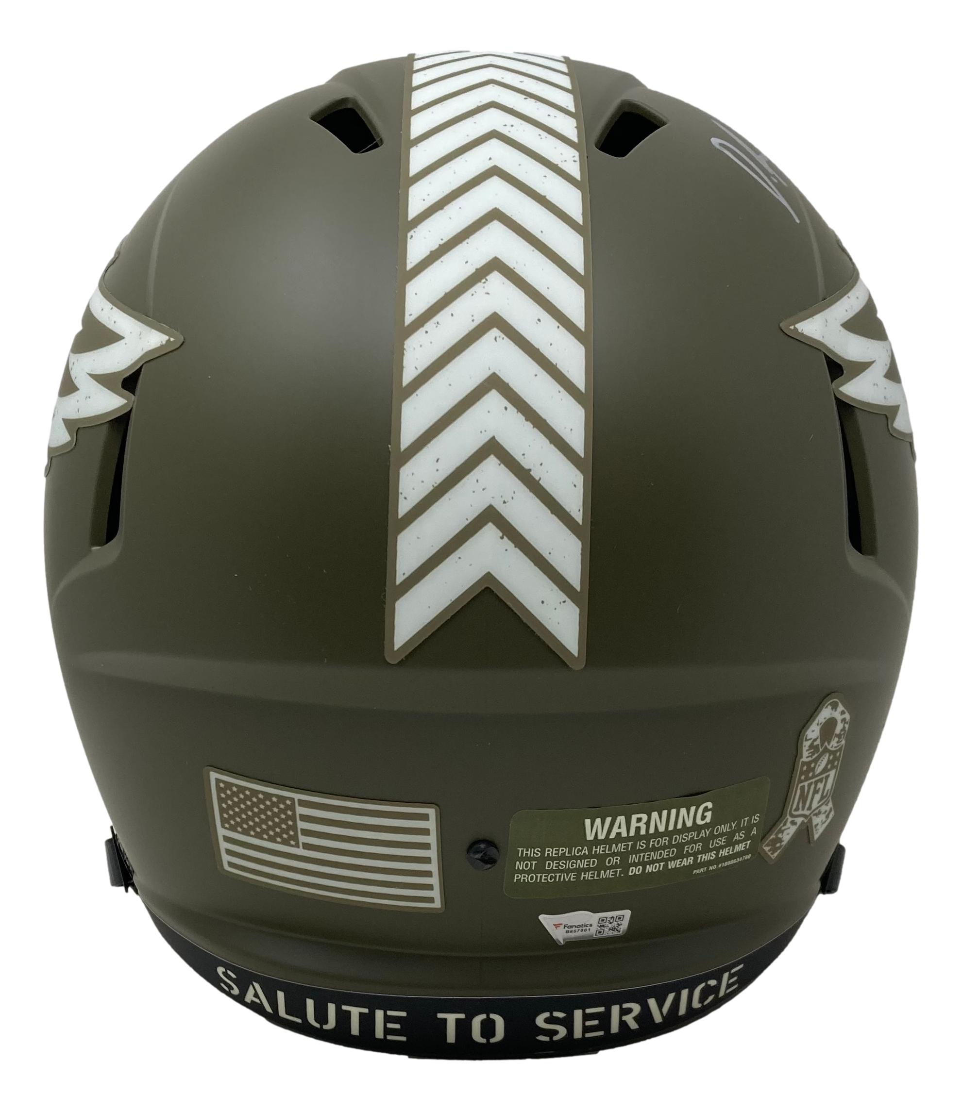DeVonta Smith Signed Eagles Full-Size Salute to Service Alternate Speed Helmet (Fanatics) at PristineAuction.com DeVonta Smith Signed Eagles Full-Size Salute to Service Alternate Speed Helmet (Fanatics) at PristineAuction.com