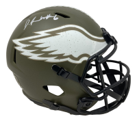 DeVonta Smith Signed Eagles Full-Size Salute to Service Alternate Speed Helmet (Fanatics) at PristineAuction.com