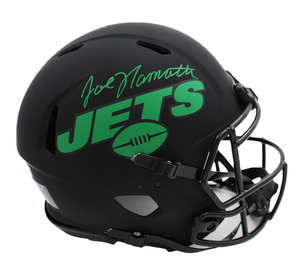 Joe Namath Signed Jets Full-Size Authentic On-Field Eclipse Alternate Speed Helmet (Beckett) at PristineAuction.com Joe Namath Signed Jets Full-Size Authentic On-Field Eclipse Alternate Speed Helmet (Beckett) at PristineAuction.com