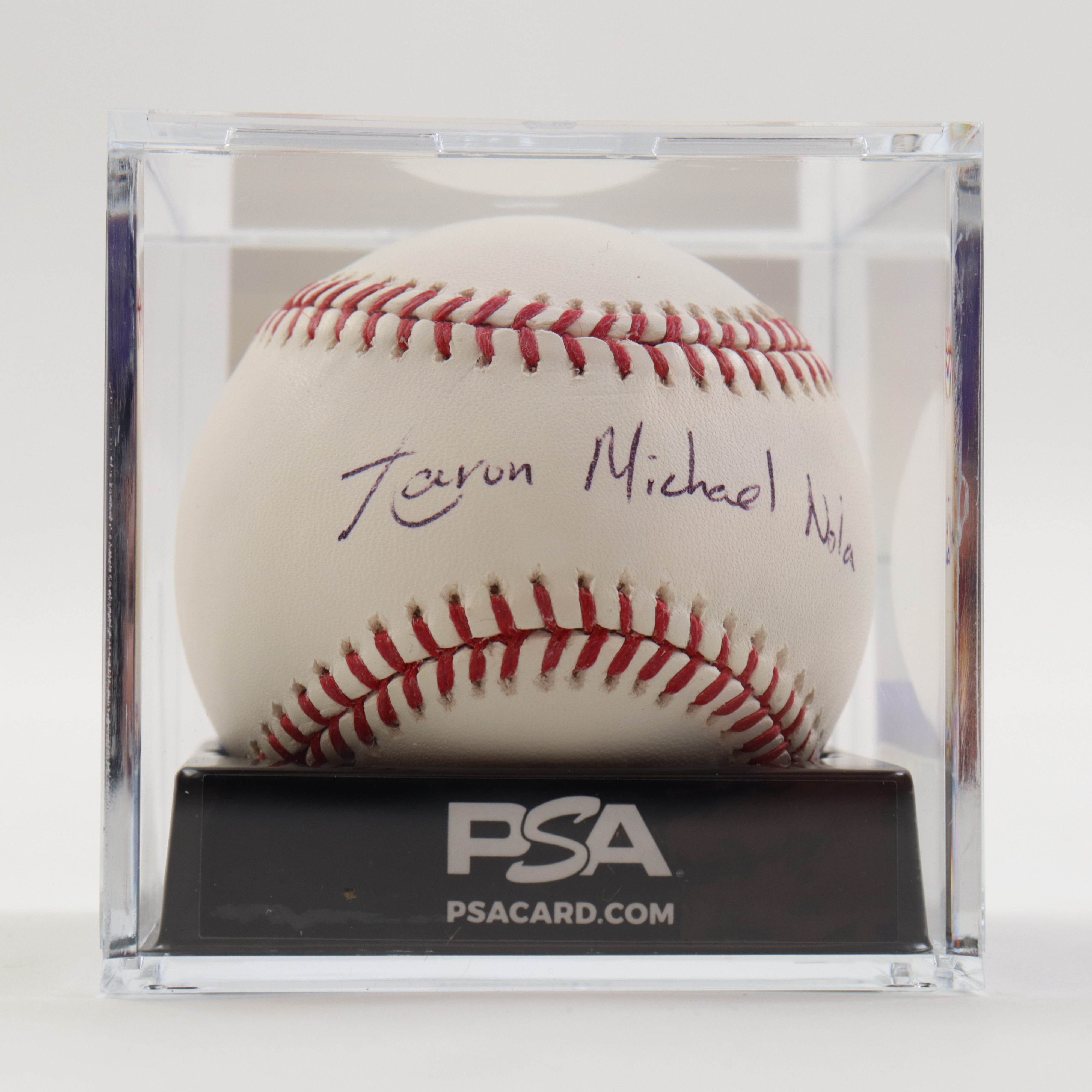 Aaron Nola Signed OML Baseball with Display Case (PSA) at PristineAuction.com Aaron Nola Signed OML Baseball with Display Case (PSA) at PristineAuction.com