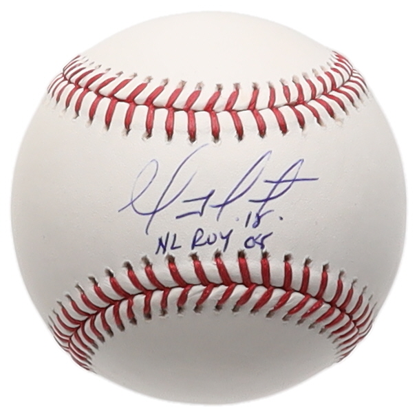 Geovany Soto Signed OML Baseball Inscribed "NL ROY 08" (Beckett) at PristineAuction.com Geovany Soto Signed OML Baseball Inscribed "NL ROY 08" (Beckett) at PristineAuction.com