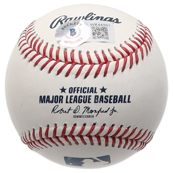 Geovany Soto Signed OML Baseball Inscribed "NL ROY 08" (Beckett) at PristineAuction.com Geovany Soto Signed OML Baseball Inscribed "NL ROY 08" (Beckett) at PristineAuction.com