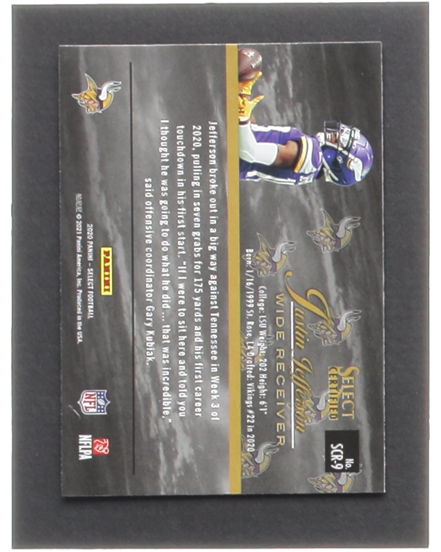 Justin Jefferson 2020 Select Select Certified Rookies #9 RC at PristineAuction.com Justin Jefferson 2020 Select Select Certified Rookies #9 RC at PristineAuction.com