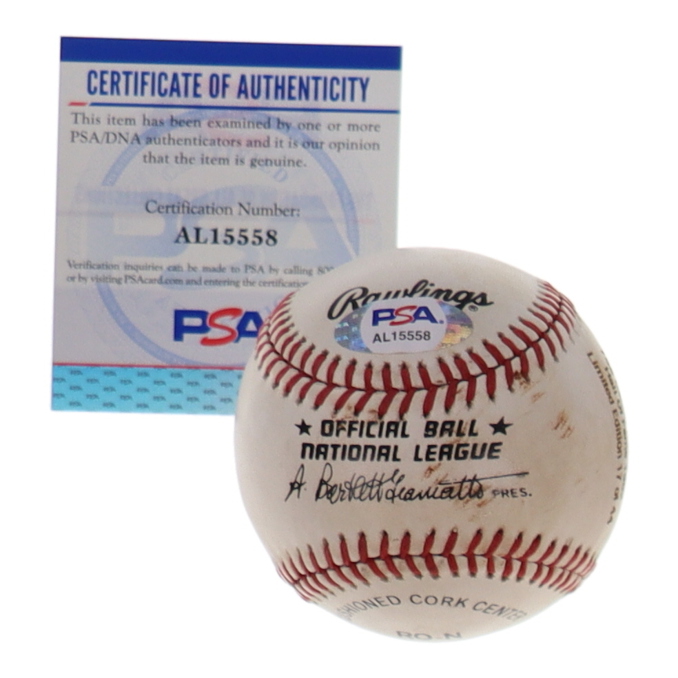 Hank Aaron Signed LE Career Stat Engraved ONL Baseball (PSA) at PristineAuction.com Hank Aaron Signed LE Career Stat Engraved ONL Baseball (PSA) at PristineAuction.com