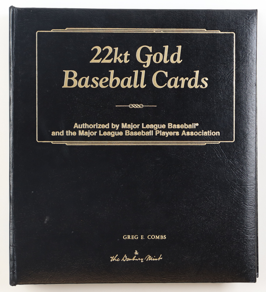 Complete Set of (50) 2003 Danbury Mint 22kt Gold Baseball Card Set & Binder with Roger Maris #142, Chipper Jones #138 & Jimmie Foxx #108 at PristineAuction.com Complete Set of (50) 2003 Danbury Mint 22kt Gold Baseball Card Set & Binder with Roger Maris #142, Chipper Jones #138 & Jimmie Foxx #108 at PristineAuction.com