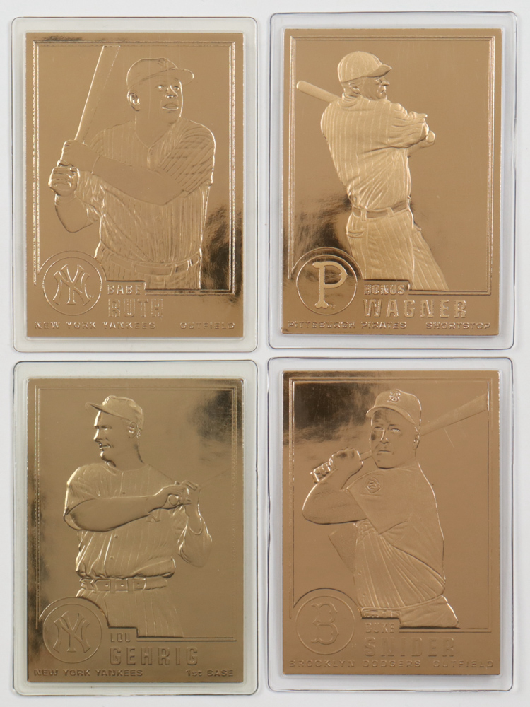Complete Set of (50) 2003 Danbury Mint 22kt Gold Baseball Card Set & Binder with Roger Maris #142, Chipper Jones #138 & Jimmie Foxx #108 at PristineAuction.com Complete Set of (50) 2003 Danbury Mint 22kt Gold Baseball Card Set & Binder with Roger Maris #142, Chipper Jones #138 & Jimmie Foxx #108 at PristineAuction.com