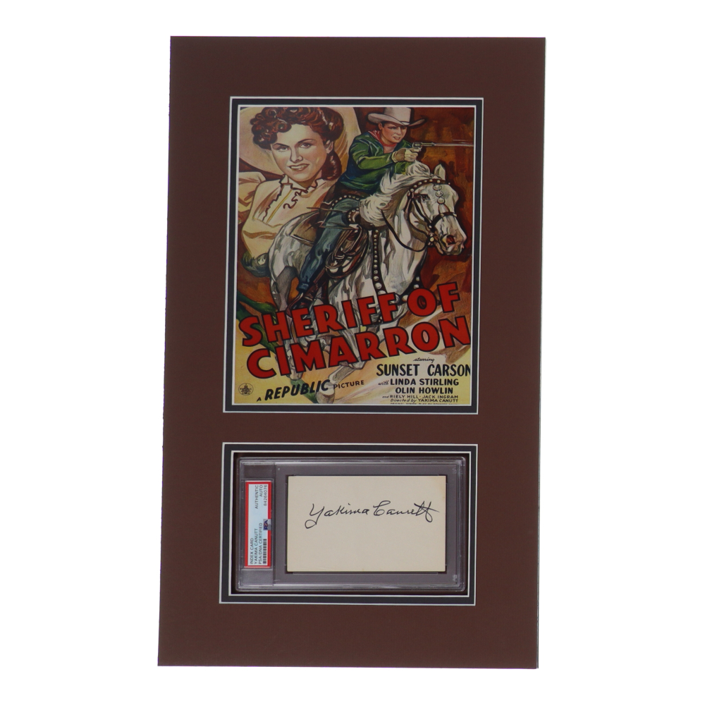 Yakima Canutt Signed "Sheriff of Cimarron" 12x20 Custom Matted Cut