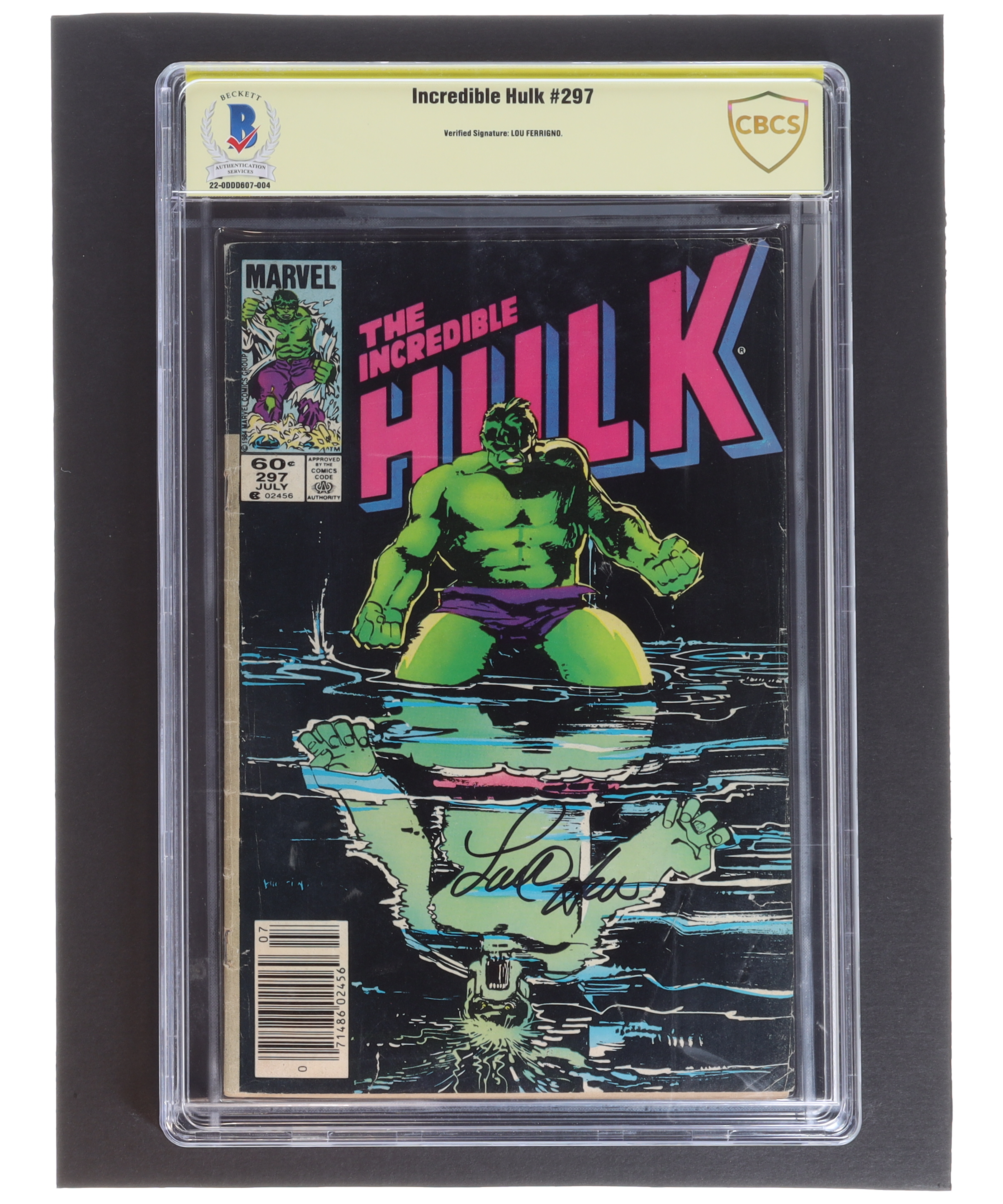 Lou Ferrigno Signed 1984 "The Incredible Hulk" Issue #297 Marvel Comic Book (CBCS) at PristineAuction.com Lou Ferrigno Signed 1984 "The Incredible Hulk" Issue #297 Marvel Comic Book (CBCS) at PristineAuction.com