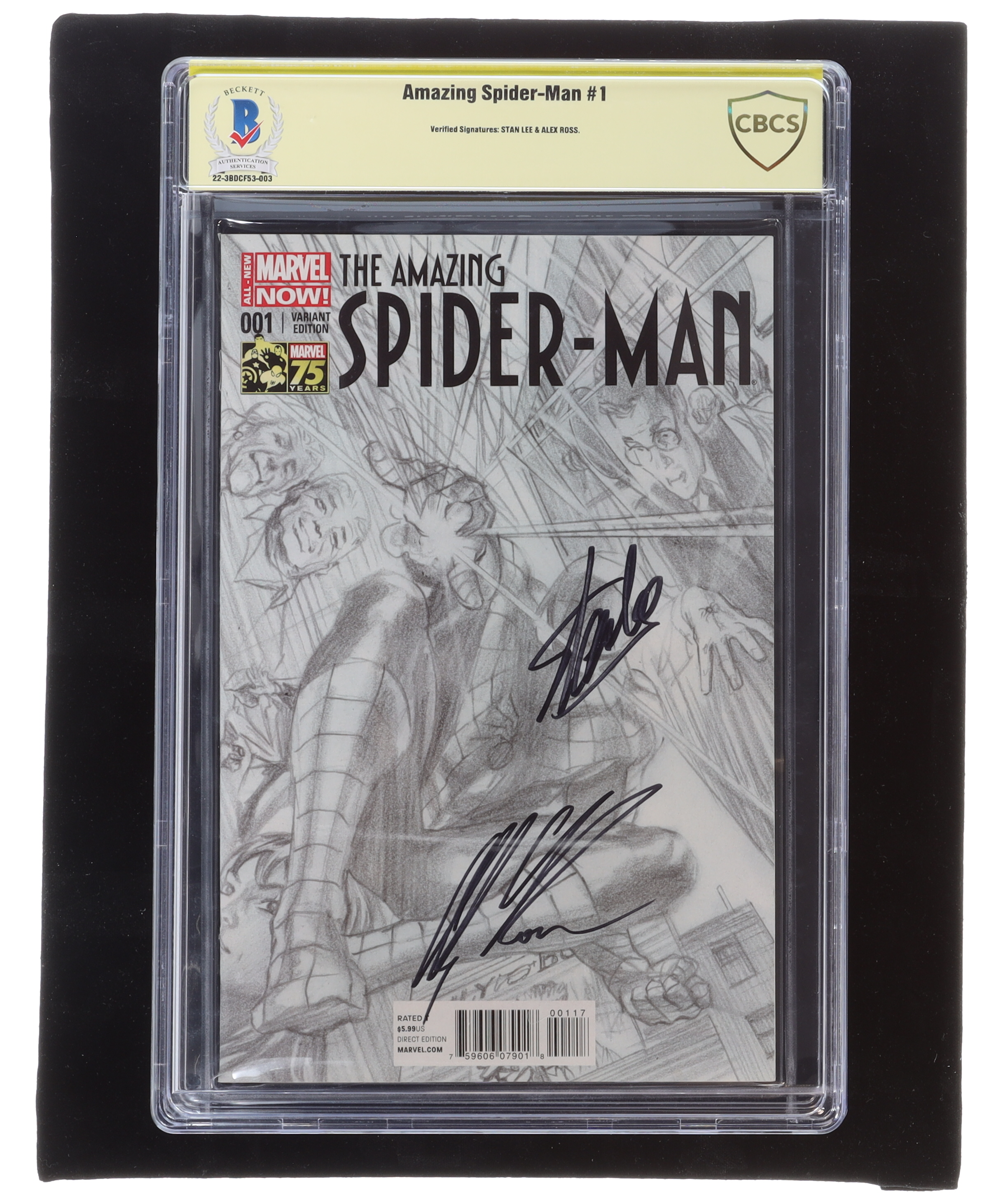 Stan Lee & Alex Ross Signed "The Amazing Spider-Man" Issue #1 Marvel Comic Book (CBCS) at PristineAuction.com Stan Lee & Alex Ross Signed "The Amazing Spider-Man" Issue #1 Marvel Comic Book (CBCS) at PristineAuction.com