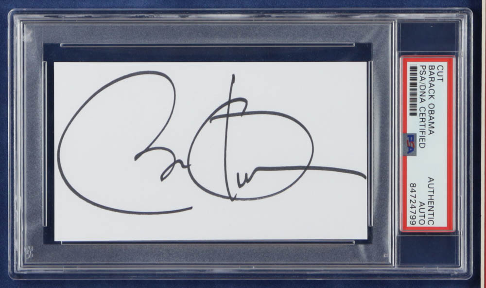 Barack Obama Signed Custom Framed Cut Display (PSA) at PristineAuction.com Barack Obama Signed Custom Framed Cut Display (PSA) at PristineAuction.com