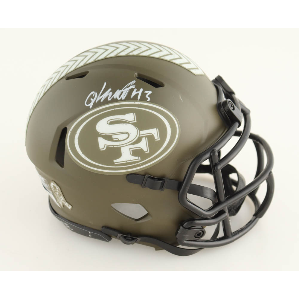 Qwuantrezz Knight Signed 49ers Salute To Service Speed Mini Helmet ...
