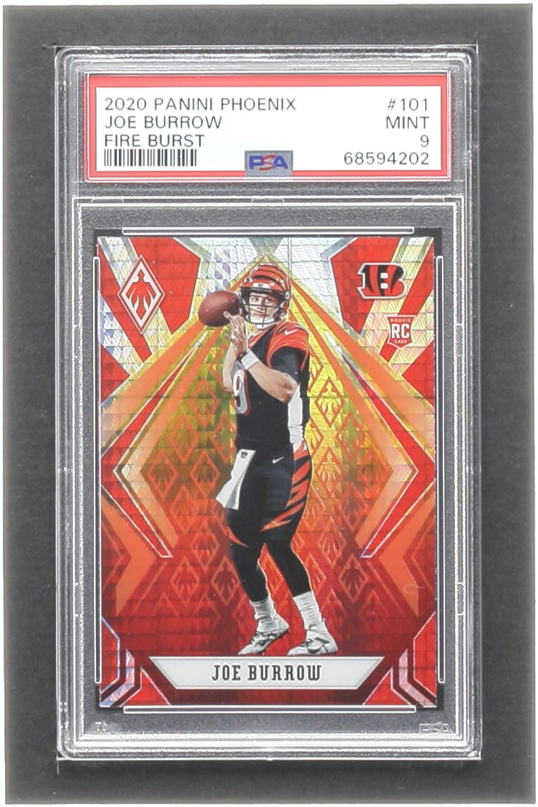 Joe Burrow 2020 Panini Phoenix Fire Burst #101 RC (PSA 9) at PristineAuction.com Joe Burrow 2020 Panini Phoenix Fire Burst #101 RC (PSA 9) at PristineAuction.com