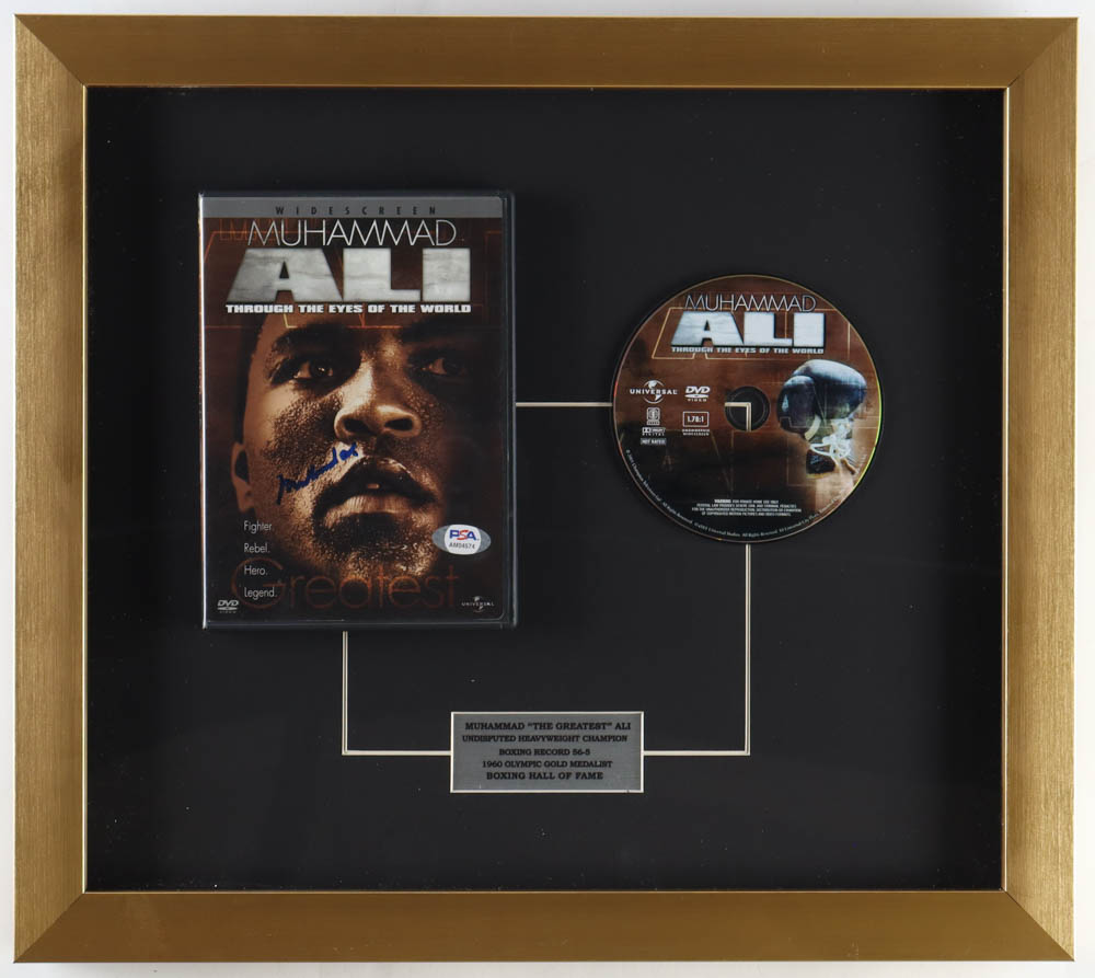 Muhammad Ali Signed "Muhammad Ali Through The Eyes of The World" Custom Framed DVD Case Display (PSA) at PristineAuction.com Muhammad Ali Signed "Muhammad Ali Through The Eyes of The World" Custom Framed DVD Case Display (PSA) at PristineAuction.com