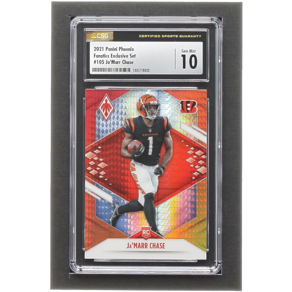 2021 Panini Phoenix Ja'Marr Chase RC PSA 10 - Fire Burst Rookie Card Gem Mint