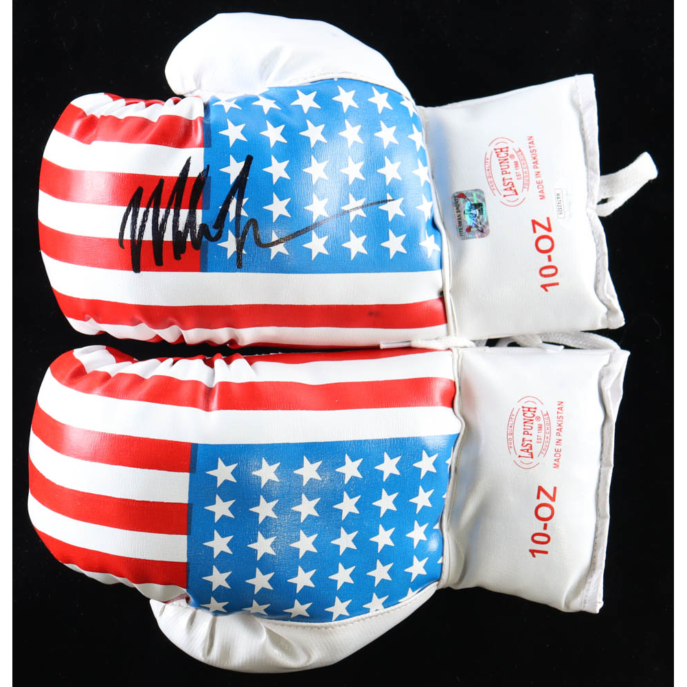 Set of (2) Mike Tyson Signed USA Last Punch Boxing Gloves (Tyson & JSA