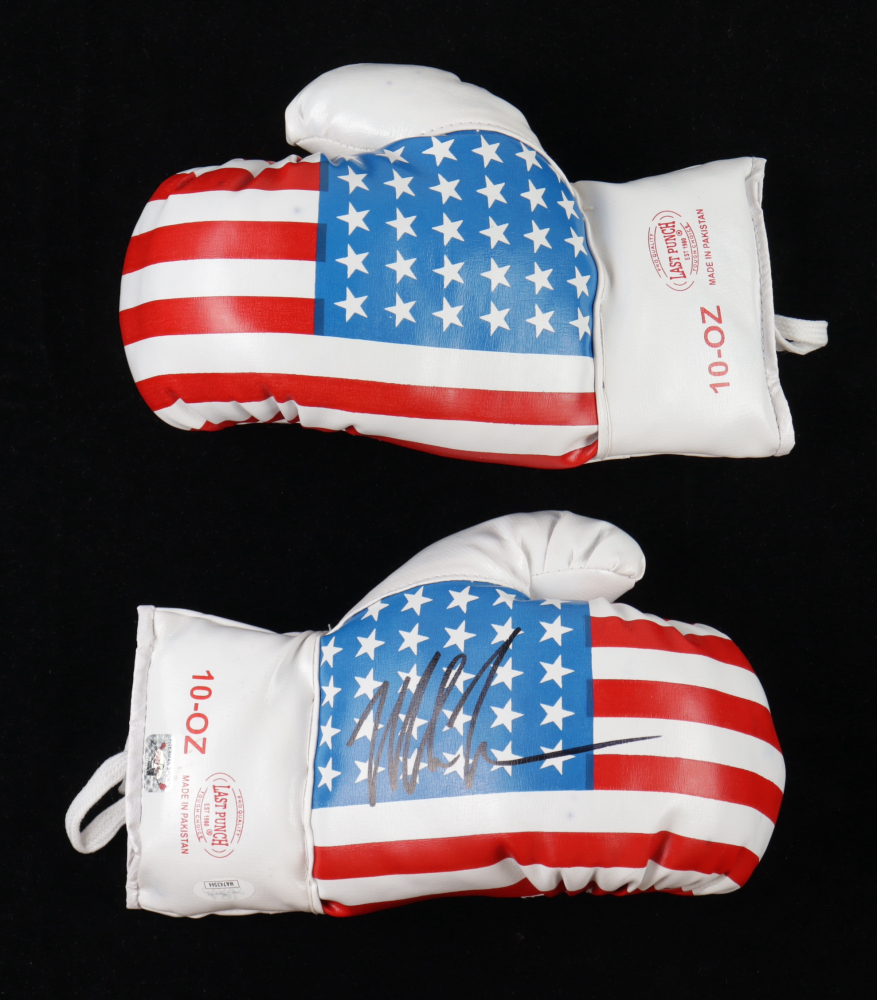 Mike Tyson Signed Last Punch Boxing Glove Set with Display Case (JSA