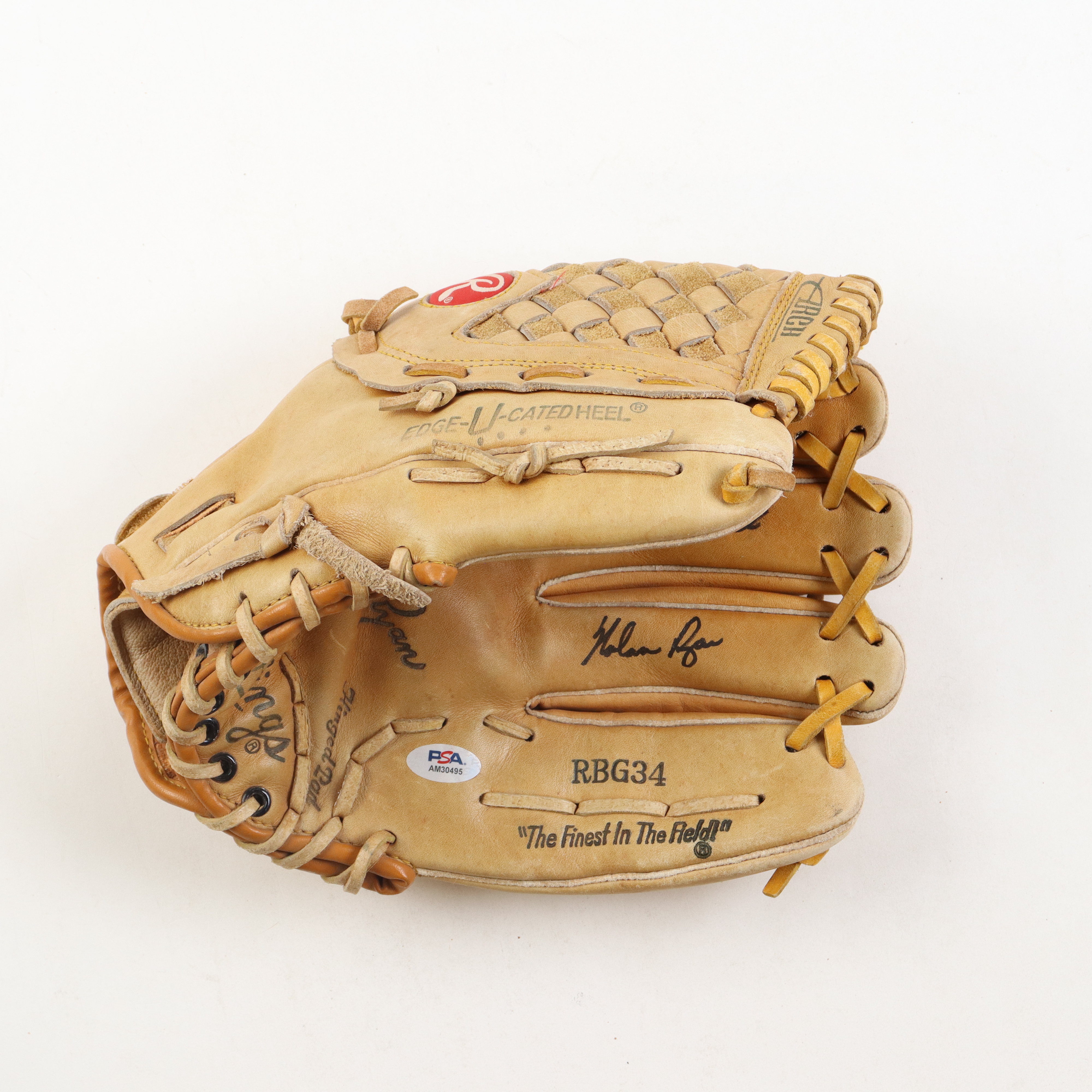 Nolan Ryan Signed Rawlings Nolan Ryan Model Baseball Glove Inscribed "108.5 M.P.H. Fastball" with Display Case (PSA) at PristineAuction.com Nolan Ryan Signed Rawlings Nolan Ryan Model Baseball Glove Inscribed "108.5 M.P.H. Fastball" with Display Case (PSA) at PristineAuction.com