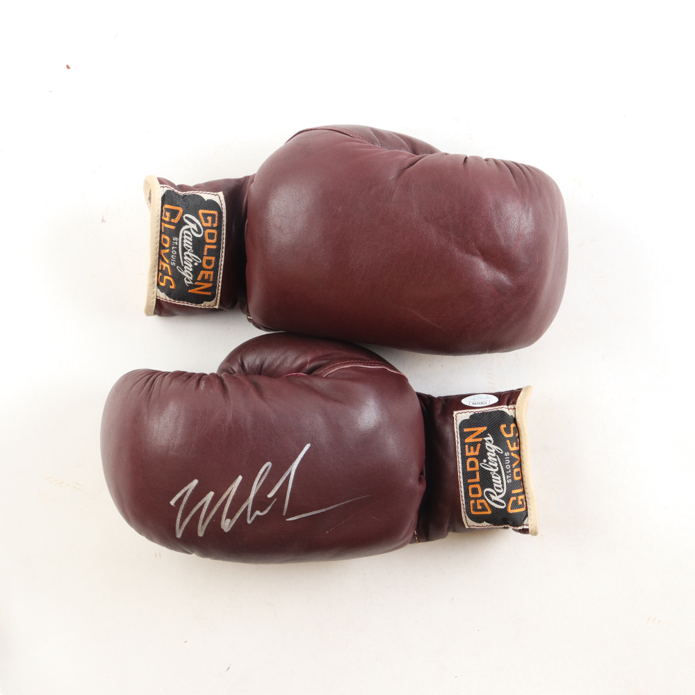 Mike Tyson Signed Vintage Everlast Boxing Glove Set with Original Box