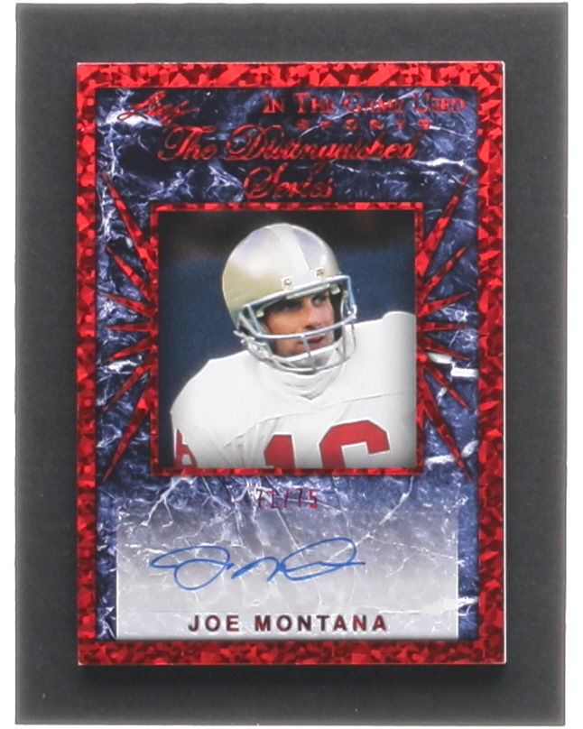 Joe Montana 2022 ITG Used Sports The Distinguished Series Autographs Red Ice #DSJM1 #71/75 at PristineAuction.com Joe Montana 2022 ITG Used Sports The Distinguished Series Autographs Red Ice #DSJM1 #71/75 at PristineAuction.com