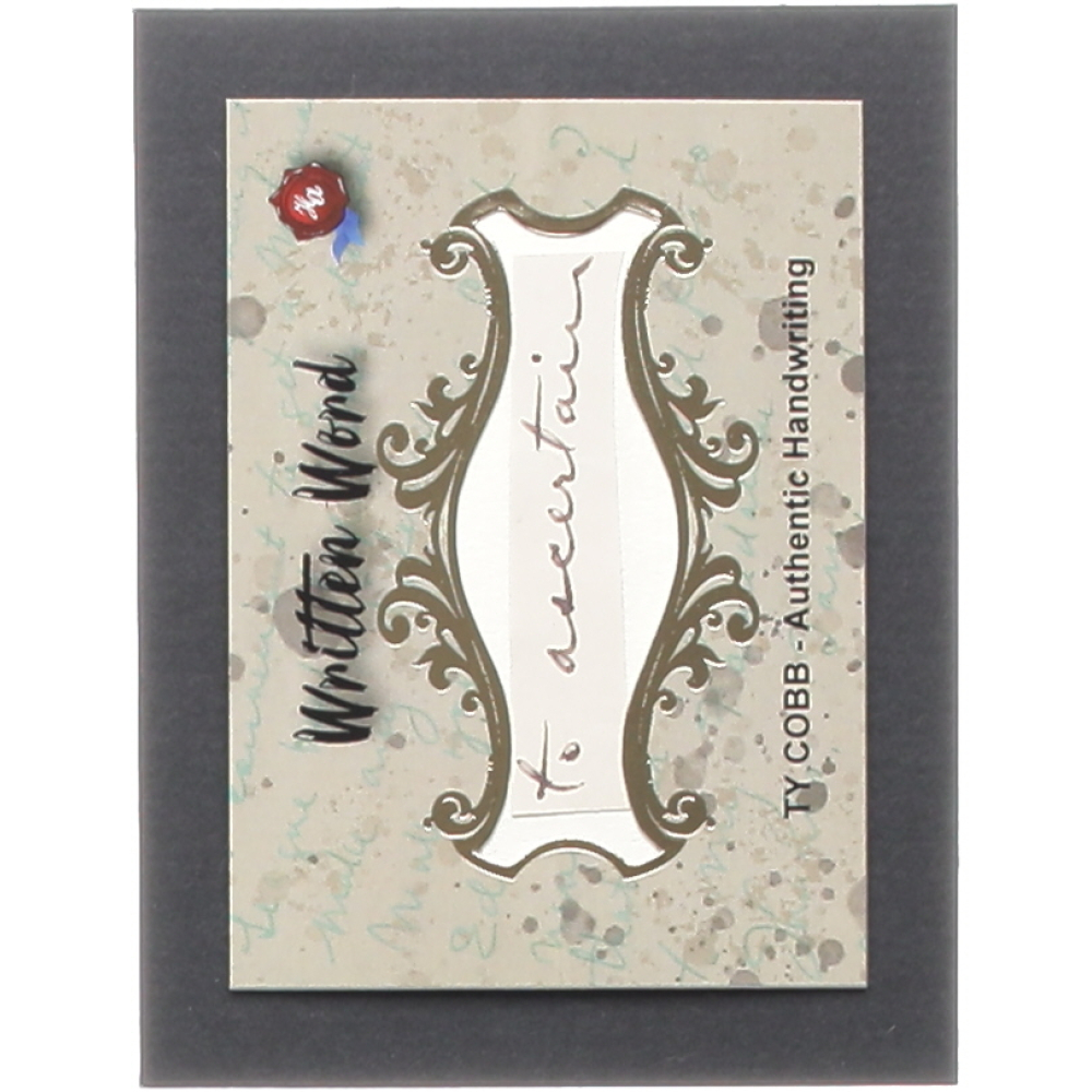 Ty Cobb 2020 Historic Autographs Written Word Relic Trading Card