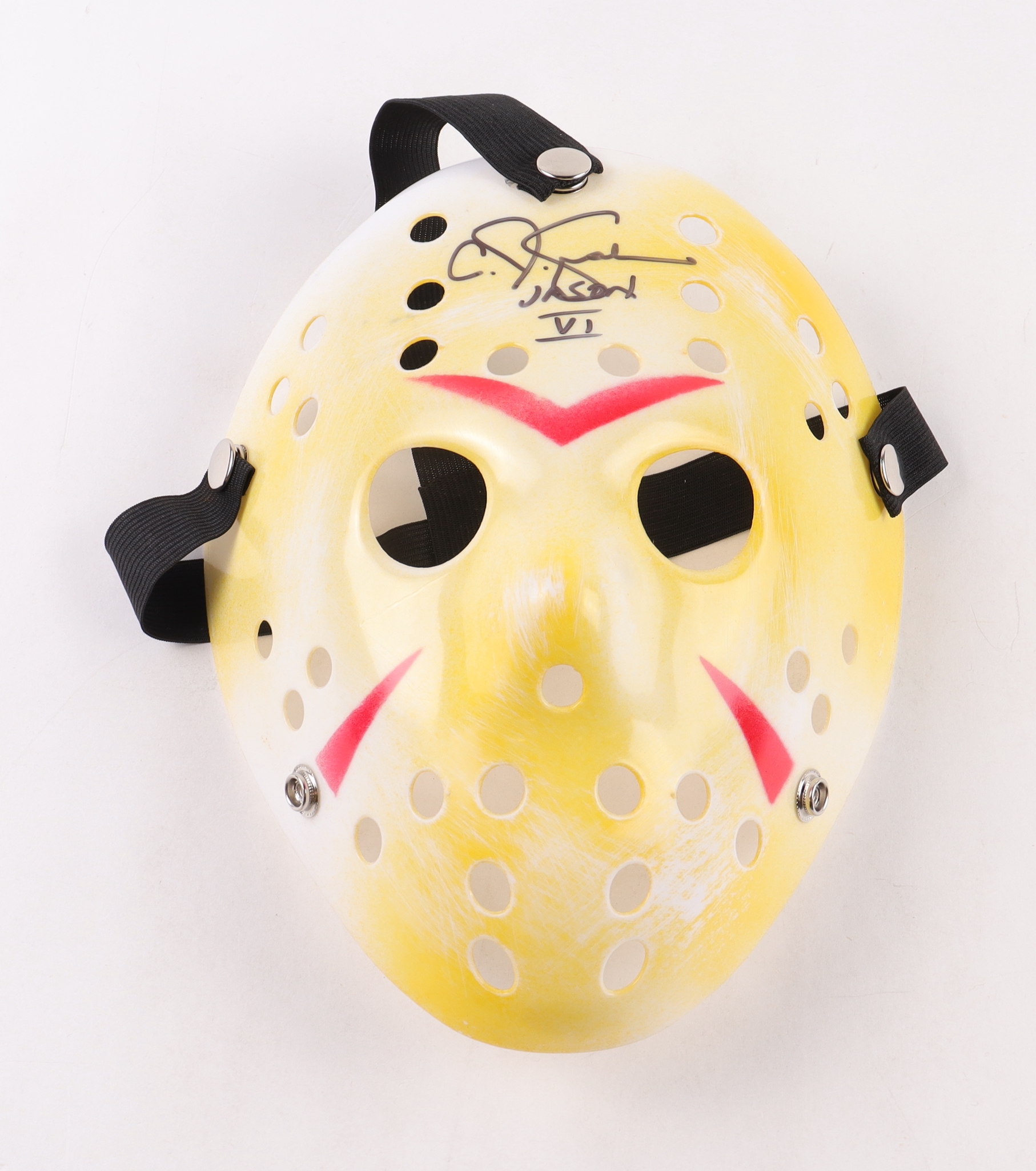 C. J. Graham Signed "Friday the 13th" Mask Inscribed "Jason VI" (JSA) at PristineAuction.com C. J. Graham Signed "Friday the 13th" Mask Inscribed "Jason VI" (JSA) at PristineAuction.com