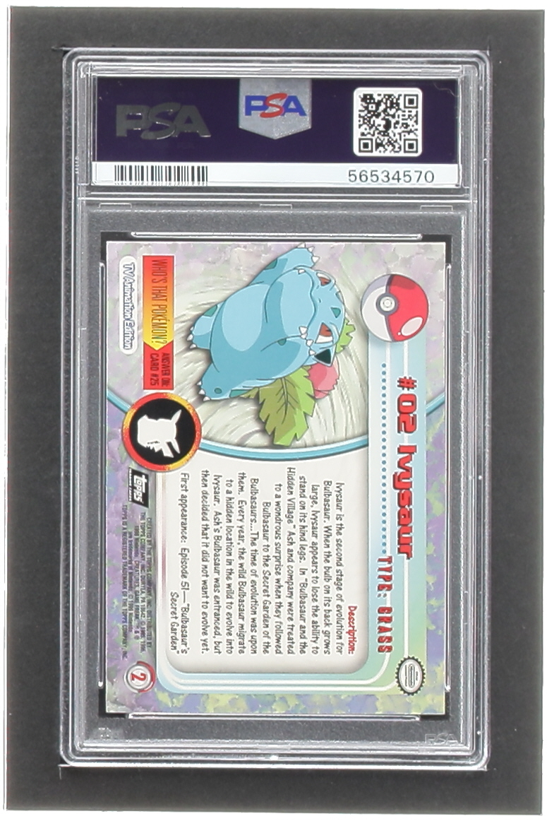 Ivysaur 1999 Topps Pokemon TV Animation Series 1 #2 (PSA 9) at PristineAuction.com Ivysaur 1999 Topps Pokemon TV Animation Series 1 #2 (PSA 9) at PristineAuction.com
